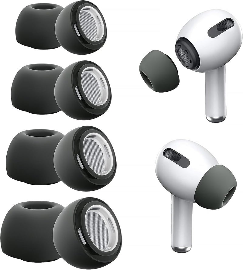 Vsagier 4 Pairs Replacement Ear Tips for AirPods Pro and AirPods Pro 2 with Noise Reduction Hole, Non-Slip Soft Silicone Ear Tips for AirPods Pro and Fit in The Charging Case(XS/S/M/L) - Image 1